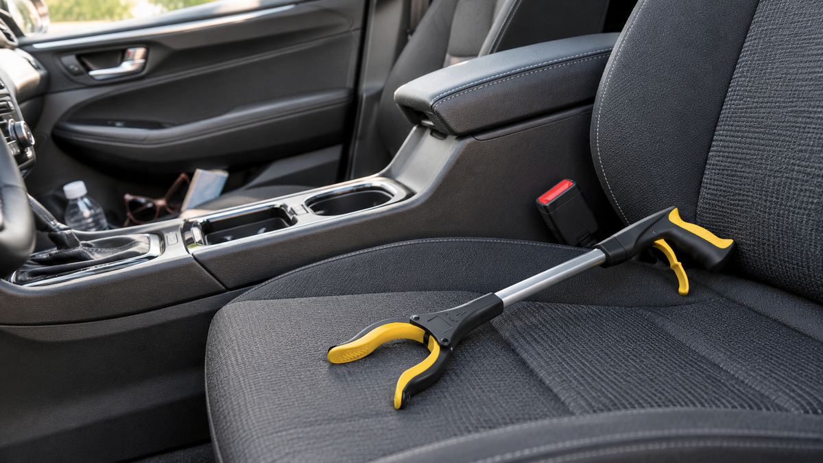 Portable 21 inch reacher grabber tool sized for a drawer or bag