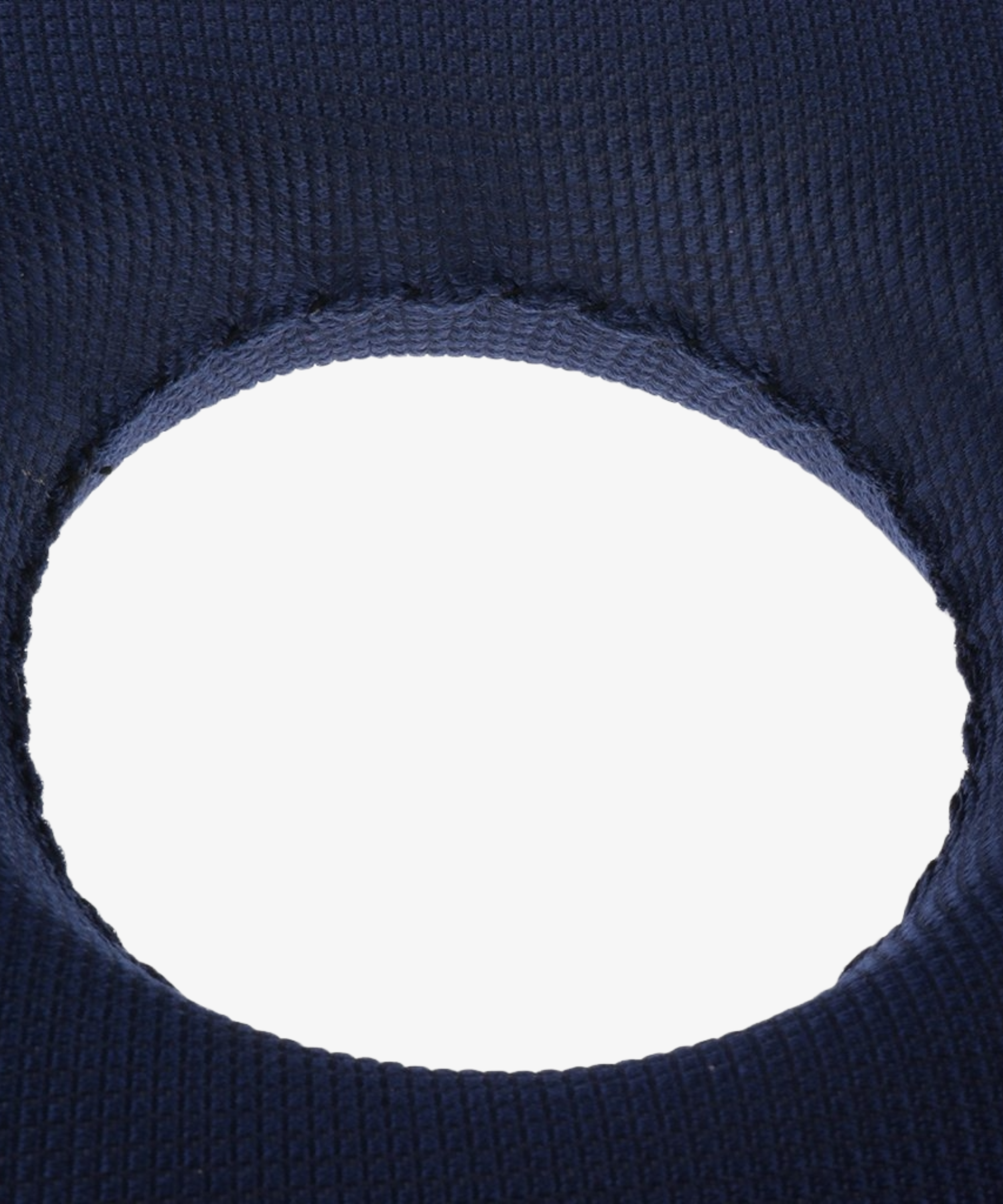 close up of the open center hole that keeps pressure off the tailbone when sitting