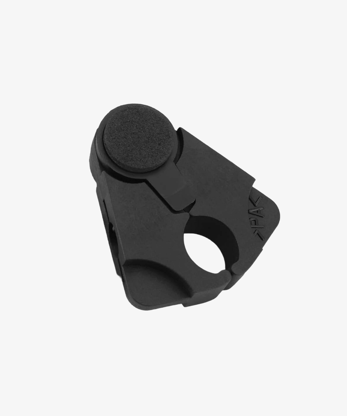 clip on walking stick holder showing the non slip pad and the cradle for the cane shaft