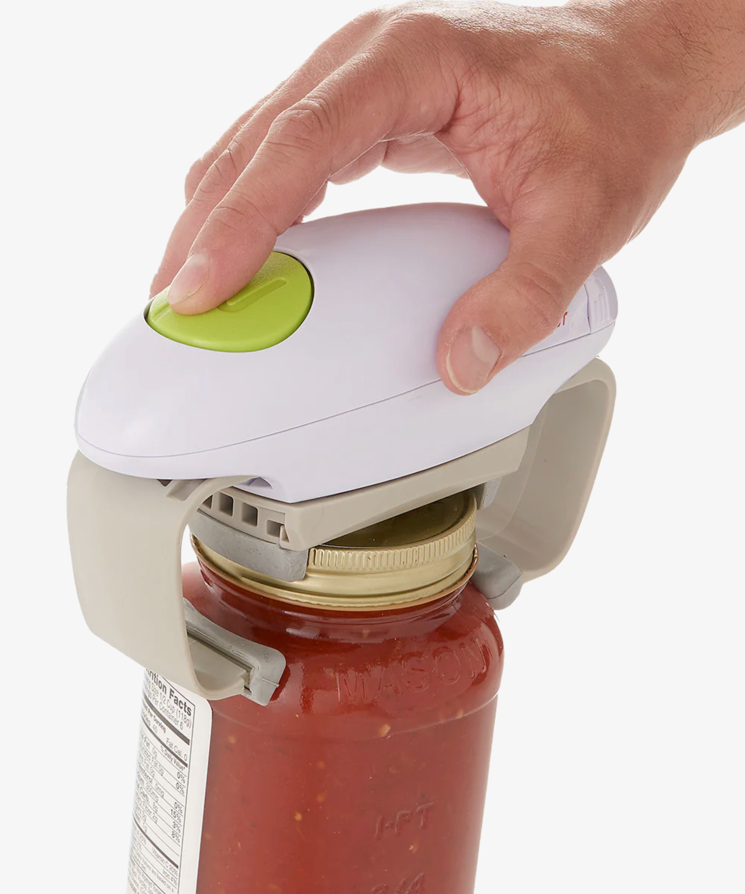 One touch jar opener for vacuum sealed jars