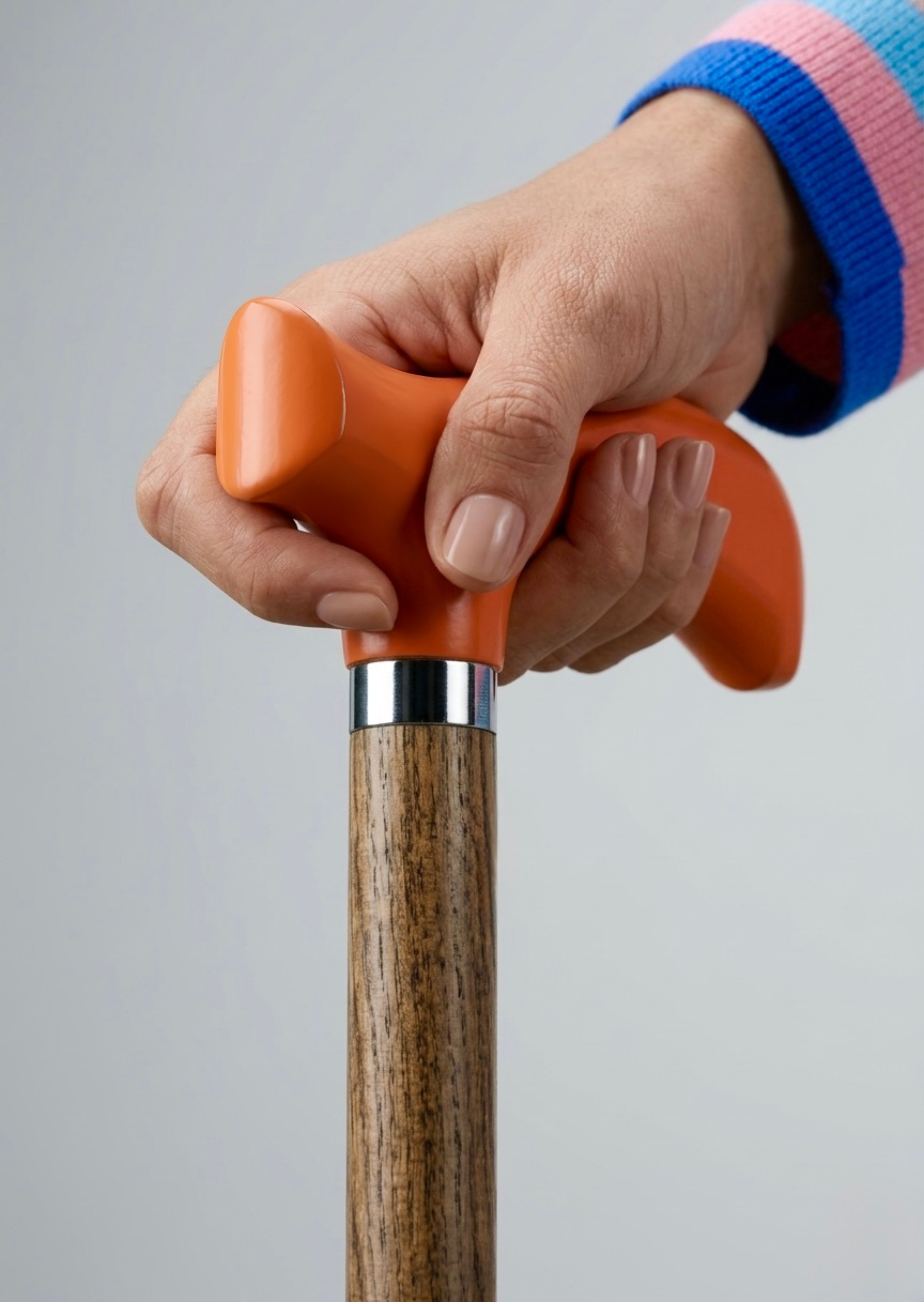 ergonomic grip walking stick