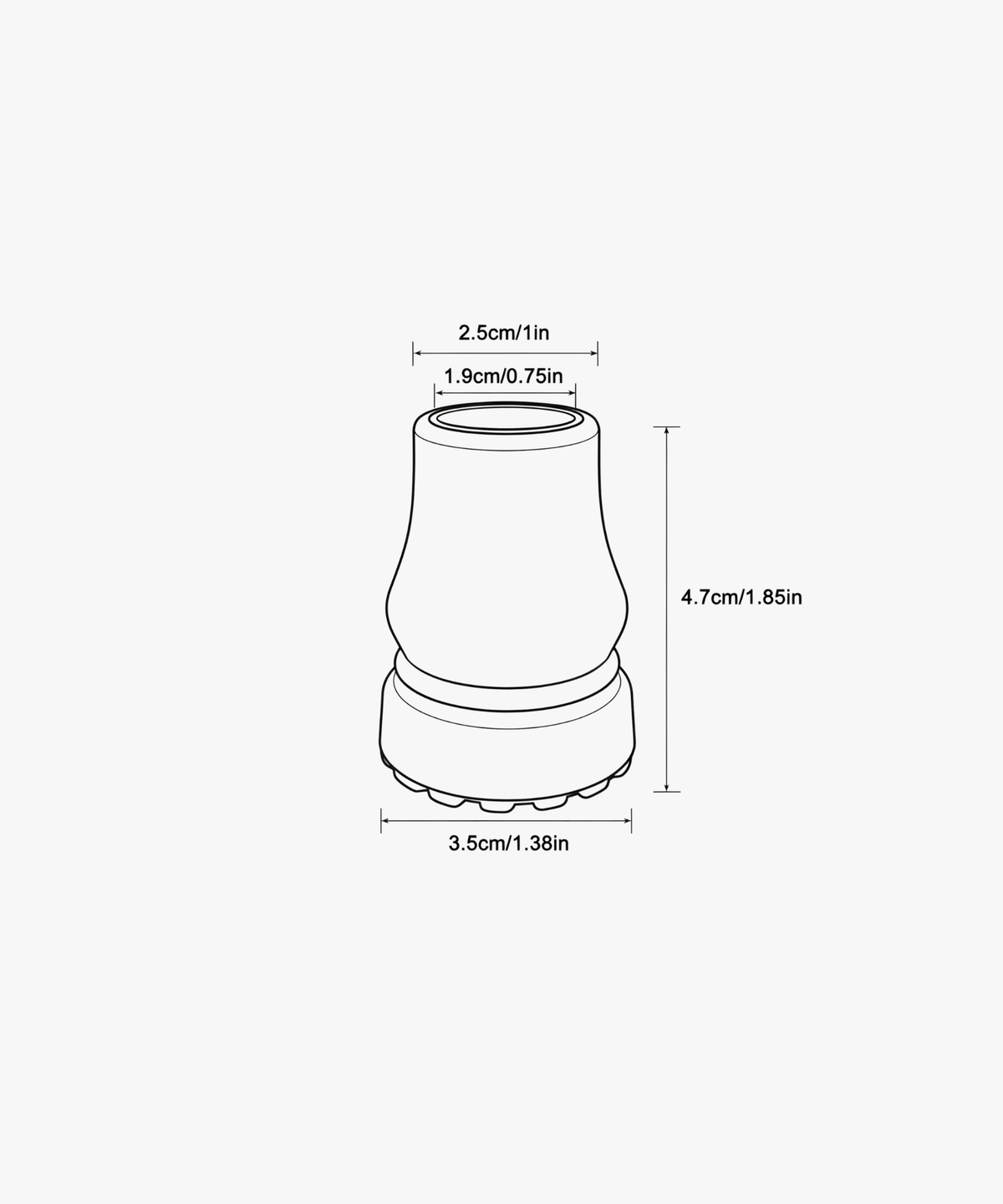 flexible rubber tip for walking cane